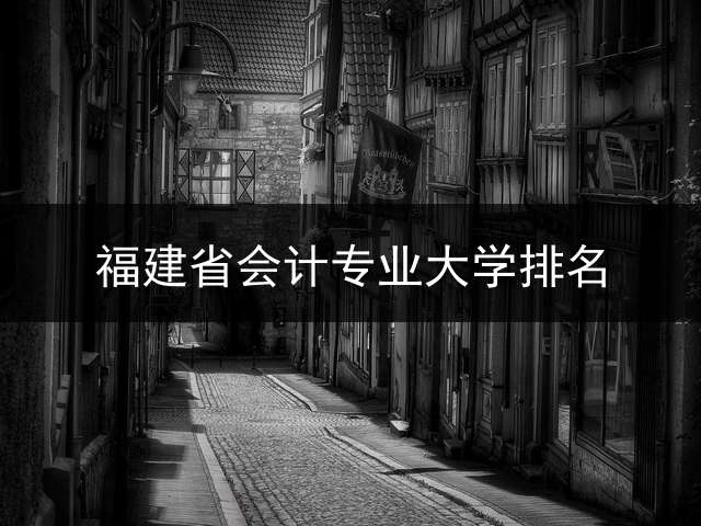 福建省会计专业大学排名？