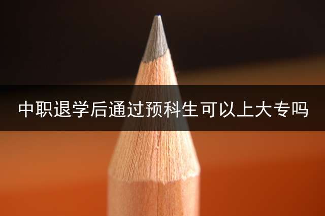 中职退学后通过预科生可以上大专吗？