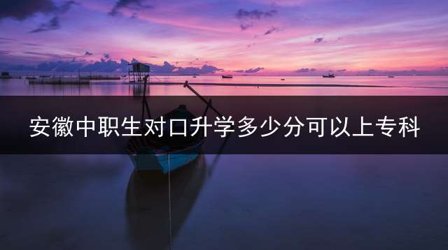 安徽中职生对口升学多少分可以上专科？