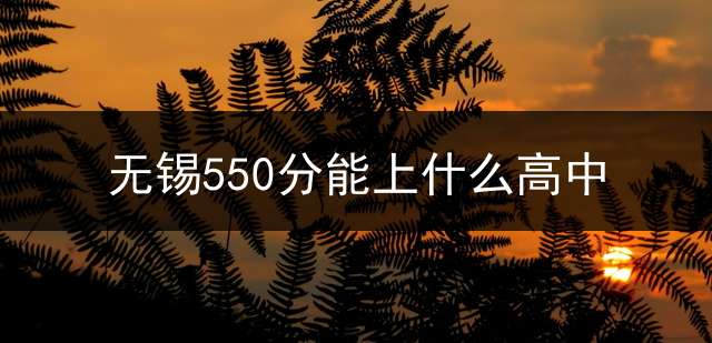 无锡550分能上什么高中？