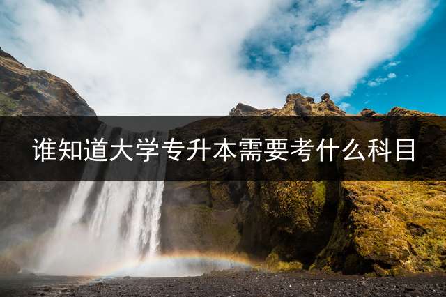 谁知道大学专升本需要考什么科目？