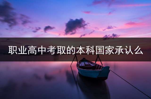 职业高中考取的本科国家承认么？