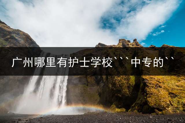 广州哪里有护士学校```中专的``？