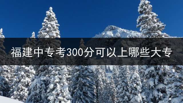 福建中专考300分可以上哪些大专？