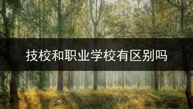 技校和职业学校有区别吗？