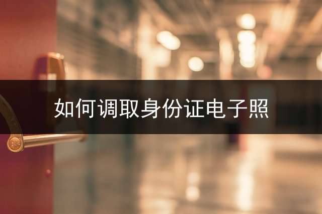 如何调取身份证电子照？ (电子版个人标准证件照怎么弄？)