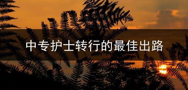 中专护士转行的最佳出路？