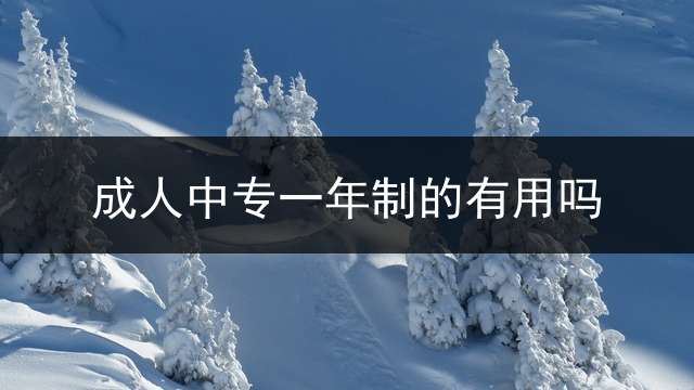 成人中专一年制的有用吗？ 为什么中专可以报考函授学历？