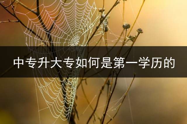 中专升大专如何是第一学历的？