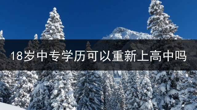 18岁中专学历可以重新上高中吗？