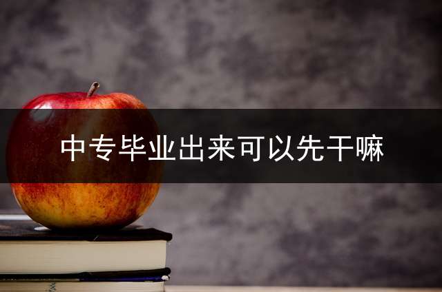 中专毕业出来可以先干嘛？