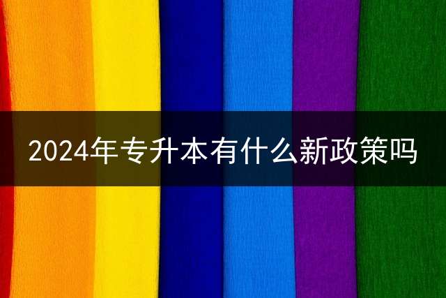 2024年专升本有什么新政策吗？