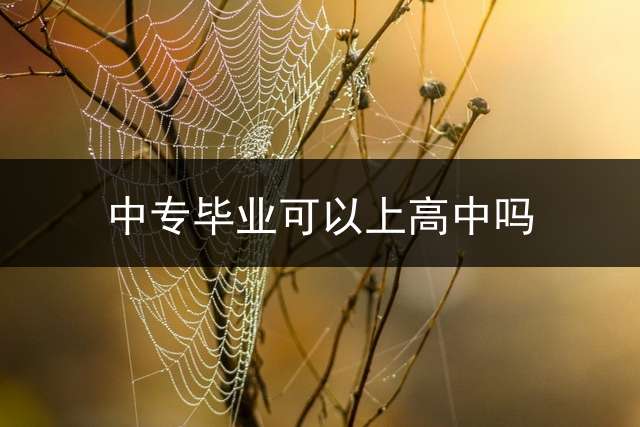 中专毕业可以上高中吗？