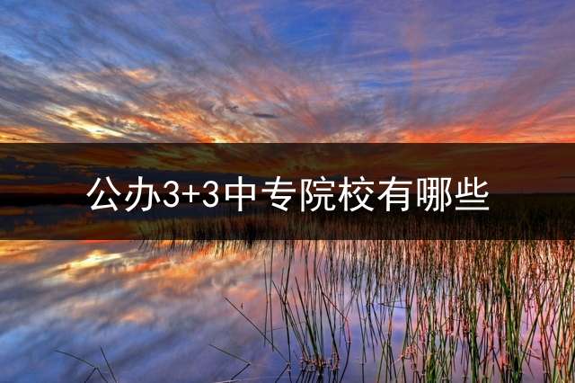 公办3+3中专院校有哪些？ 公办中专是全额拨款吗？