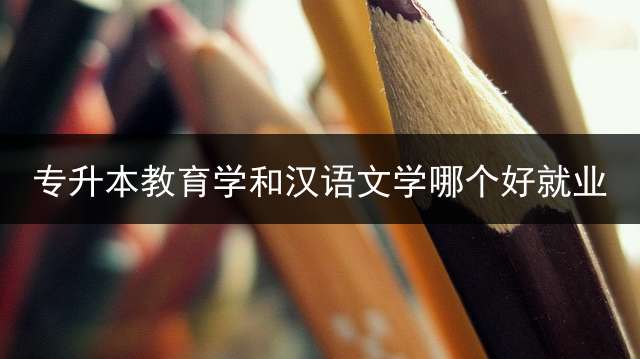 专升本教育学和汉语文学哪个好就业？