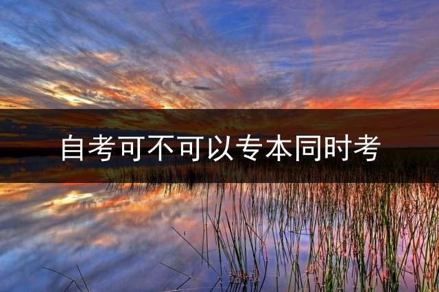 自考可不可以专本同时考？