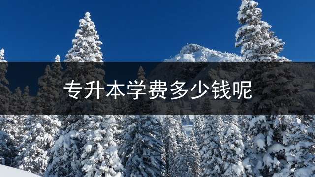 专升本学费多少钱呢？
