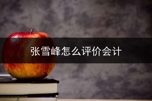 张雪峰怎么评价会计？
