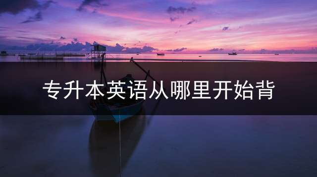 专升本英语从哪里开始背？