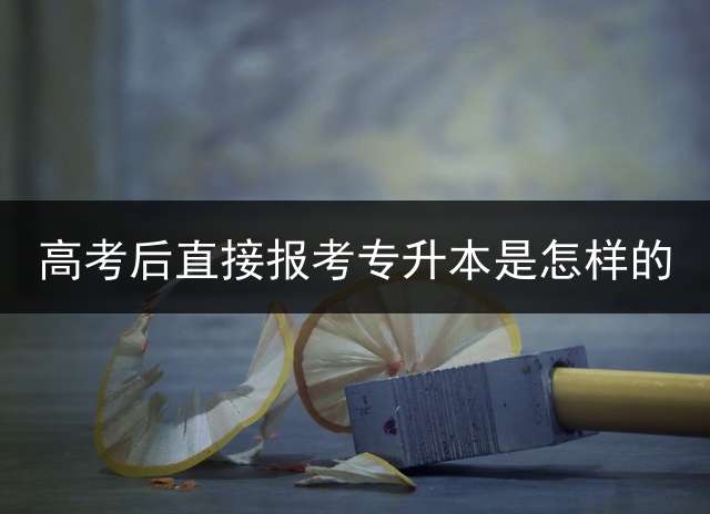高考后直接报考专升本是怎样的？