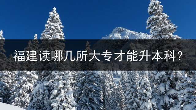 福建读哪几所大专才能升本科？