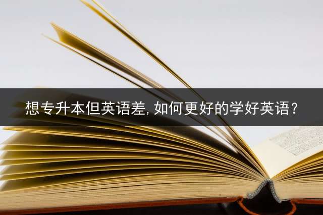 想专升本但英语差,如何更好的学好英语？