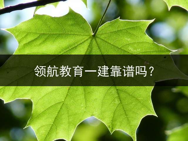 领航教育一建靠谱吗？