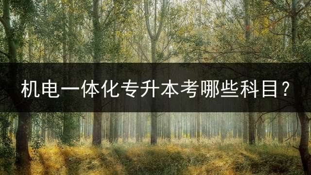 机电一体化专升本考哪些科目？