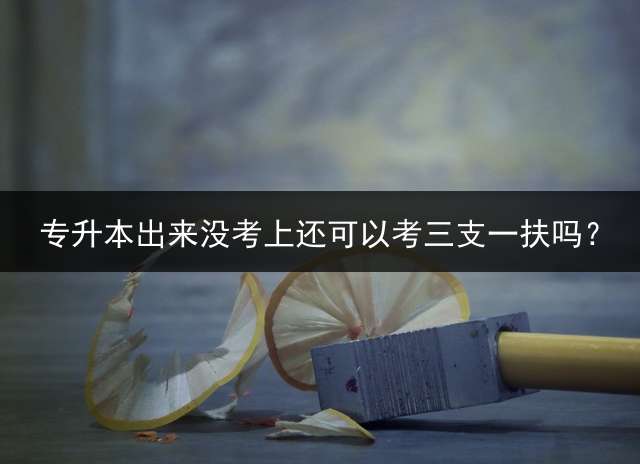 专升本出来没考上还可以考三支一扶吗？