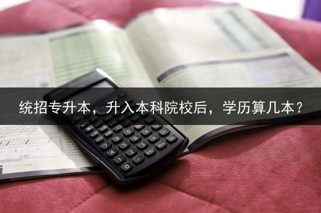 统招专升本，升入本科院校后，学历算几本？