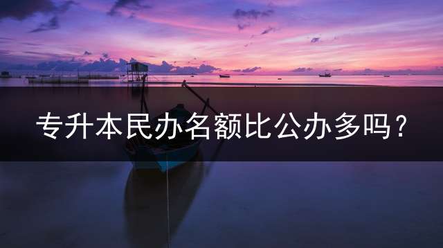 专升本民办名额比公办多吗？