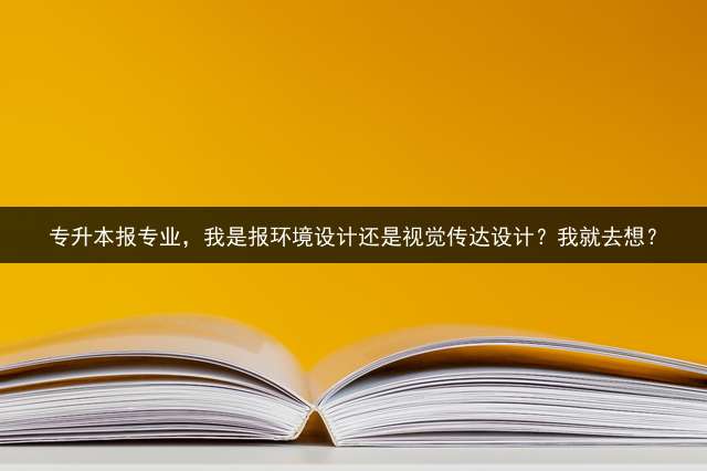 专升本报专业，我是报环境设计还是视觉传达设计？我就去想？