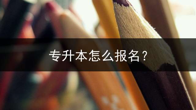 专升本怎么报名？