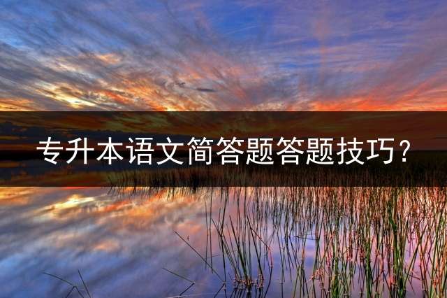 专升本语文简答题答题技巧？