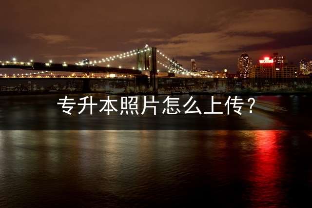 专升本照片怎么上传？