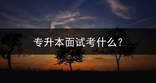专升本面试考什么？