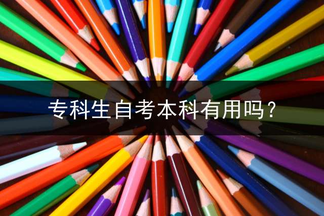 专科生自考本科有用吗？