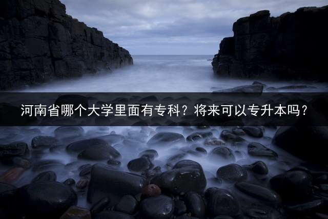 河南省哪个大学里面有专科？将来可以专升本吗？