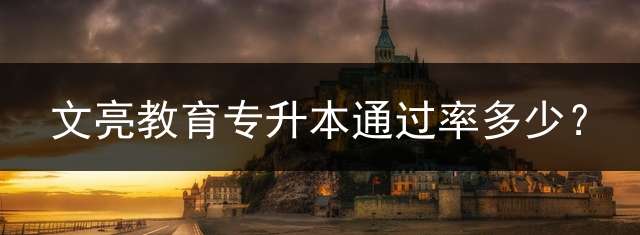 文亮教育专升本通过率多少？