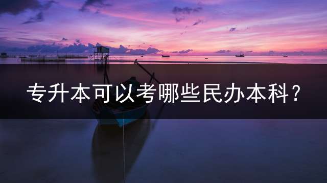 专升本可以考哪些民办本科？