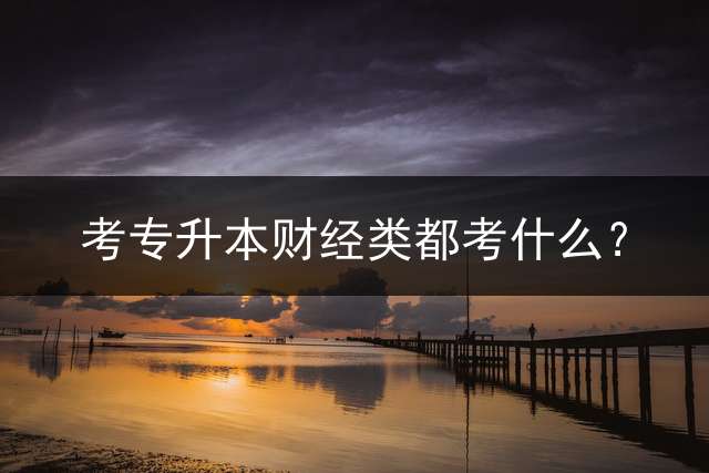 考专升本财经类都考什么？