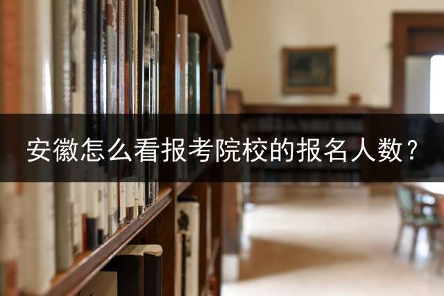 安徽怎么看报考院校的报名人数？