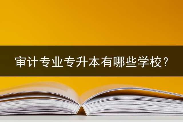 审计专业专升本有哪些学校？