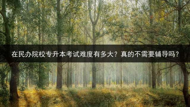 在民办院校专升本考试难度有多大？真的不需要辅导吗？