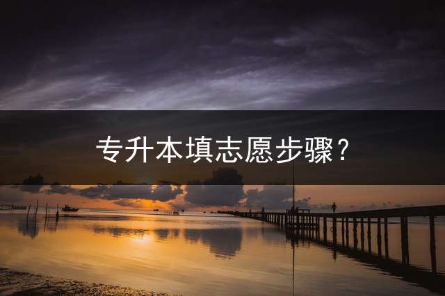 专升本填志愿步骤？