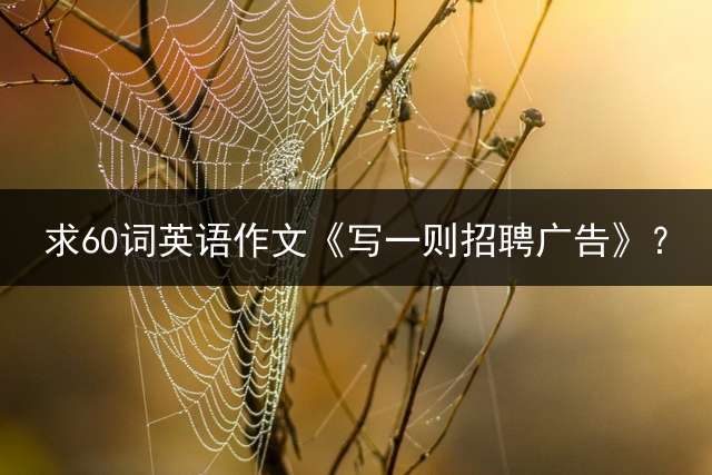 求60词英语作文《写一则招聘广告》？