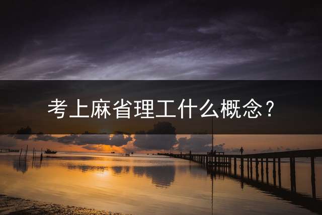 考上麻省理工什么概念？