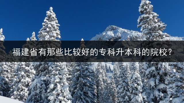 福建省有那些比较好的专科升本科的院校？