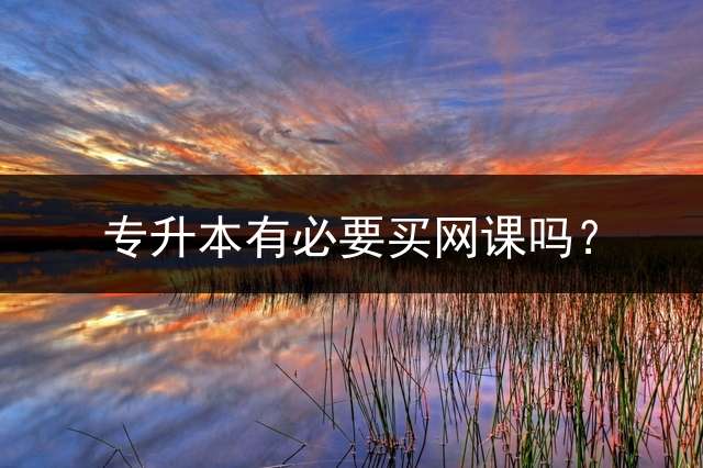 专升本有必要买网课吗？