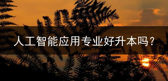 人工智能应用专业好升本吗？